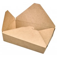 Kraft cardboard meal box PE laminated  215x160mm H50mm 1300ml
