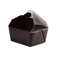 Boîte repas carton noir 750ml   H65mm