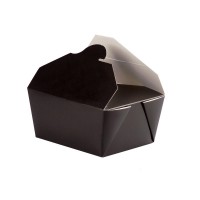 Black cardboard meal box  215x160mm H50mm 1000ml