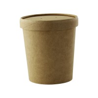 Kraft cardboard cup with cardboard lid for hot and cold foods   H100mm 470ml