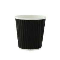 "Rippley" black rippled wall coffee cup   H62mm 120ml