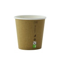 Gobelet Nature Cup en carton kraft brun strié  H52mm 90ml