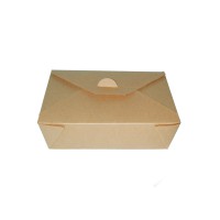 Kraft cardboard meal box PE laminated  218x160mm H65mm 2 100ml