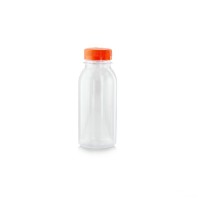 PET Flaschen mit orangefarbigen Deckeln 56 H150mm 250ml