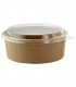Combo "Buckaty" round kraft cardboard salad bowl and PET lid   H65mm 1250ml