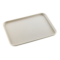 Reusable tray in beige composite