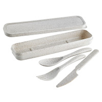 HUSKLY Reusable box cutlery kit (knife/fork/spoon) beige composite