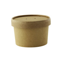 Pot carton brun chaud et froid avec couvercle carton   H60mm 230ml