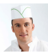 White paper flat cap with green stripe  275x80mm