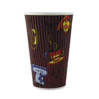 "Teacup" rippled wall paper cup 450ml 90mm  H135mm