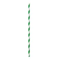 Papier Trinkhalme, grün-weiß  0,60 x 0,60 x 14,50cm