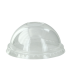 Clear PET plastic dome lid with straw slot