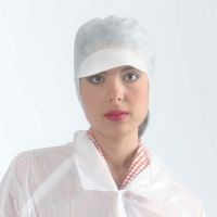 White snood cap with hair net